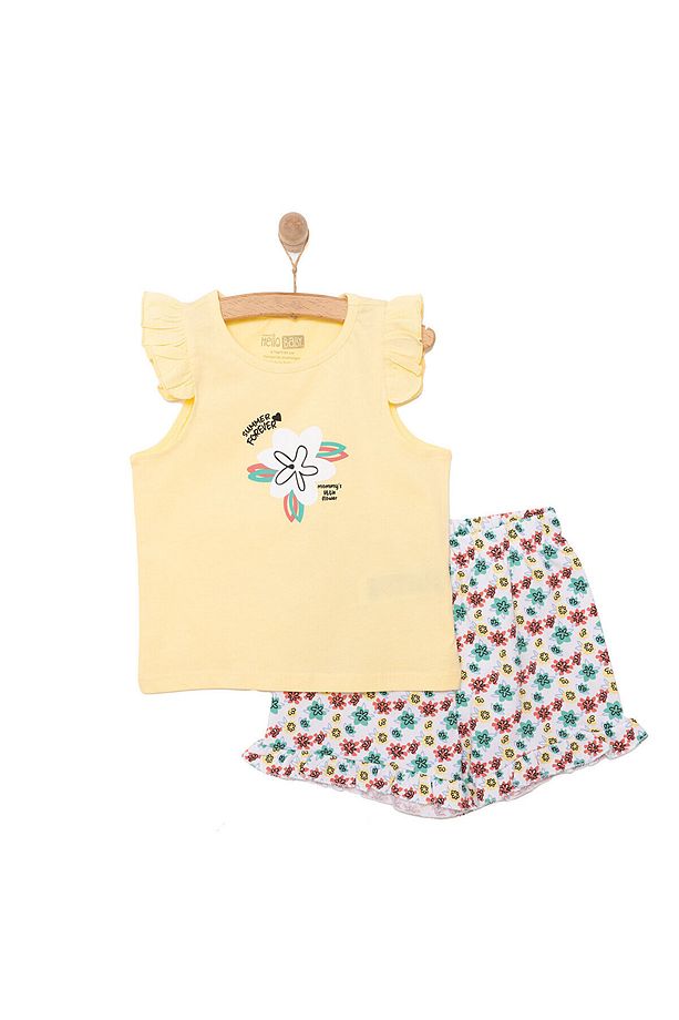 HelloBaby Basic Kız Yaz Çiçekleri Baskılı Atlet-Şort Kız Bebek - 1