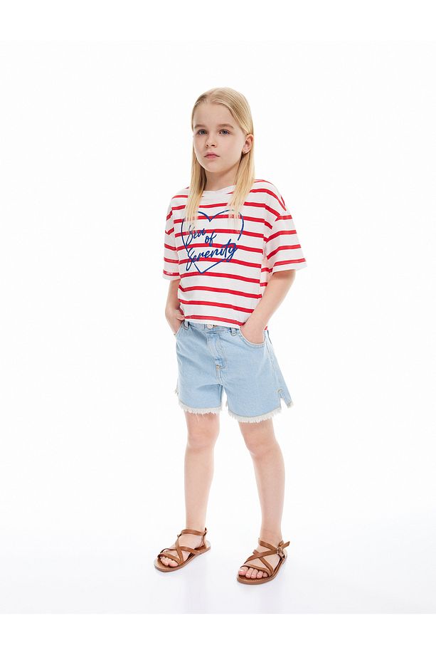 Pamuklu Düğme ve Cep Detaylı Basic Denim Şort - 2
