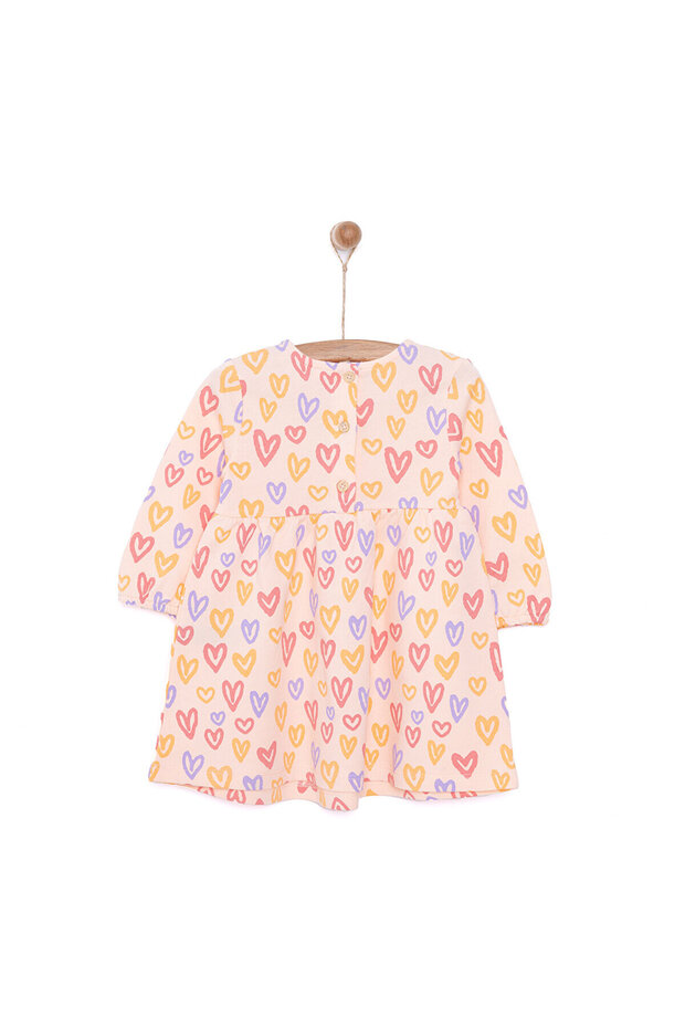 HelloBaby Basic Kız Kalp Desenli Fırfırlı Elbise Kız Bebek - 2