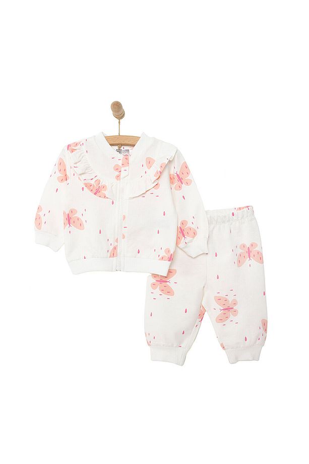 HelloBaby Basic Kız Fermuarlı Kelebek Desenli Eşofman Takımı Kız Bebek - 1