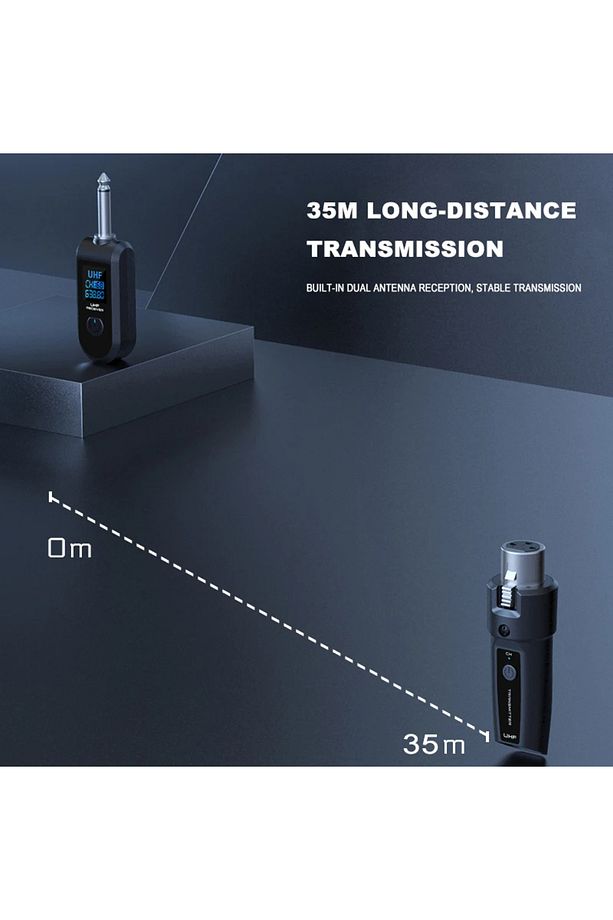 UHF Kablosuz Mikrofon Gitar Ses Mikser Dönüştürücü PA Sistemi Adaptör XLR Verici ve Alıcı - 3