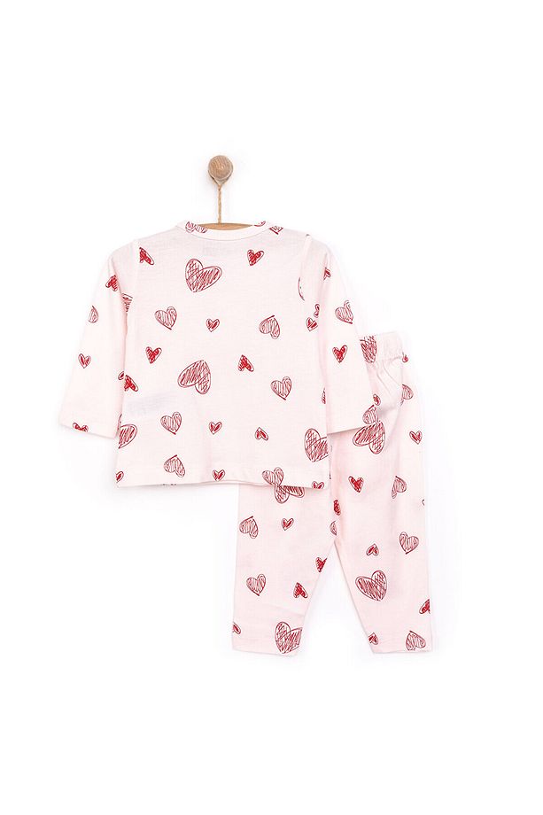 HelloBaby Kız Kalp Desenli Uzun Kol Pijama Takımı - 2