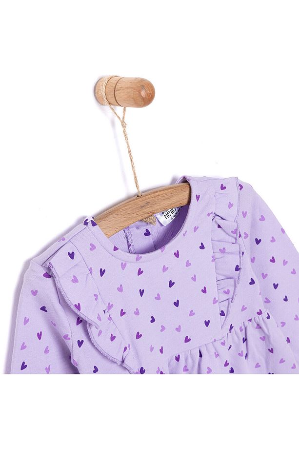 HelloBaby Basic Kız Kalp Desenli Fırfırlı Elbise Kız Bebek - 3