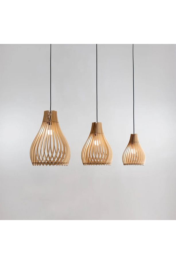 Mutfak, Oturma Odası, Yemek Odası ve Yatak Odası için Modern Ahşap Sarkıt Avize - 3