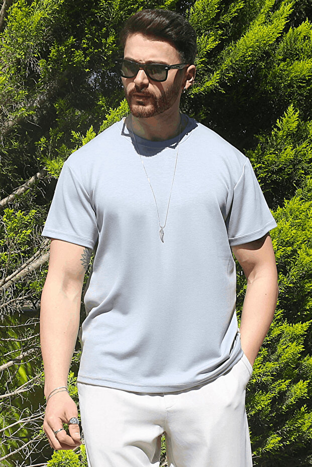 Men's Gray Relaxfit Soft Touch Wrinkle-Free Modal Fabric T-Shirt