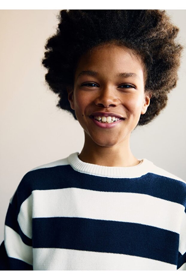 Çizgili triko kazak - 6