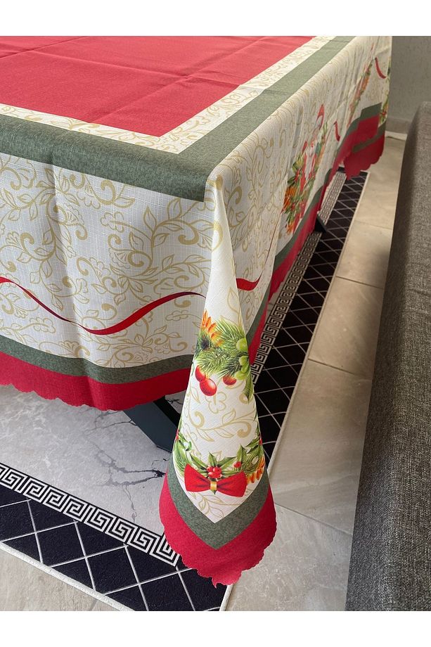 Yılbaşı Noel Baba Desenli Masa Örtüsü - 4