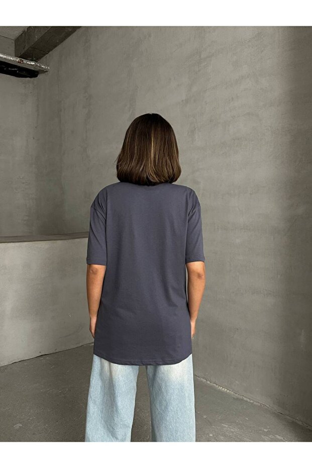 Ayıcık Nakışlı Kadın Oversize Tshirt - 5