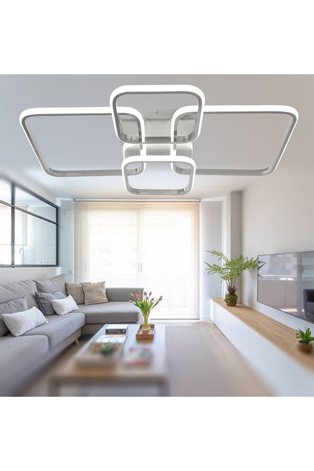TT500-4-KR-GÜNIŞIĞI TT Aydınlatma Krom Kaplama ( Gün Işığı Led ) Plofonyer 4 lü Led Avize - 1