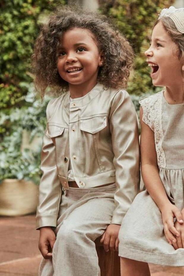 Girl's Metallic Jacket 4-8 Years Gold