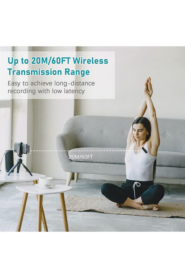 Kablosuz Yaka Mikrofonu - Akıllı Wireless Mikrofon, Gürültü Engelleyici, Şarj Kutulu - 6