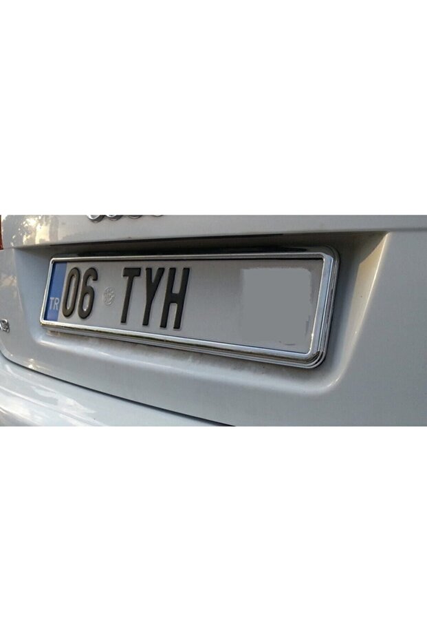 Modern Tasarım 1. Kalite Krom Çerçeve Unıversal Araba Plakalık Krom 2 Adet - 1