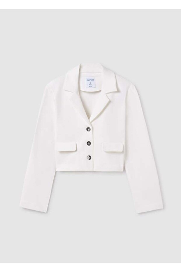 Jachetă Basic pentru fete - Ecru - 3