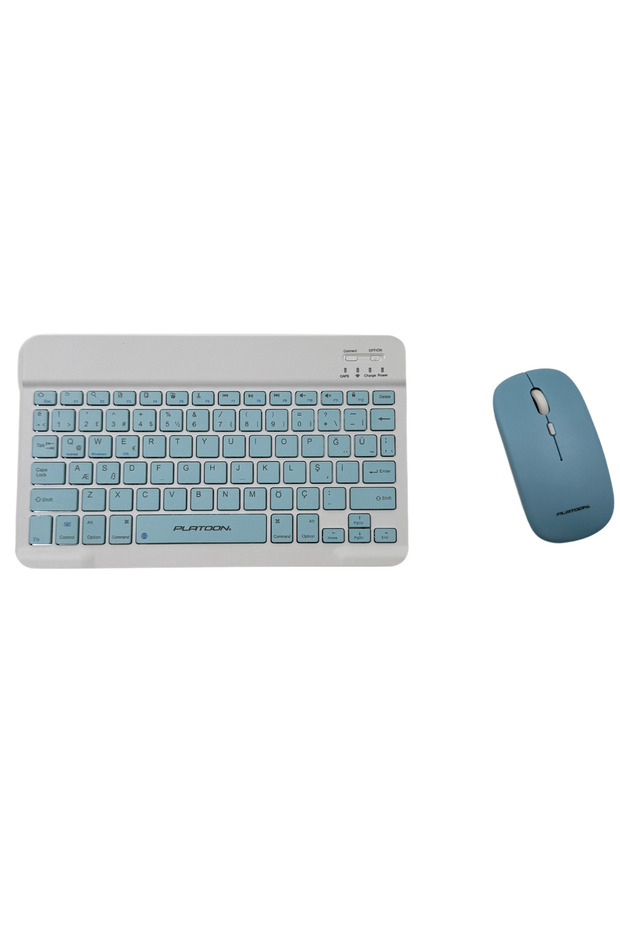 Tüm Cihazlara Uyumlu Akıllı Taşınabilir Şarj Edilebilir Kablosuz Bluetooth Klavye ve Mouse Seti - 2