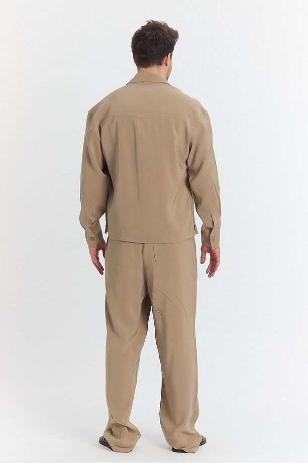 Garmi Modal Pileli Pantolon Camel - 4