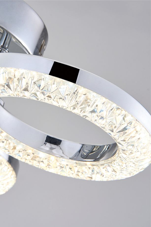 Oylum 3'lü Krom 24 Watt Kristalli Koridor Salon Led Plafonyer Avize - 4