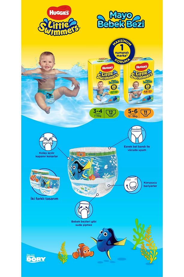 Huggıes Little Swımmers Mayo Bebek Bezi Beden:3-4 (7-15Kg) 72 Adet (6Pk*12) - 8