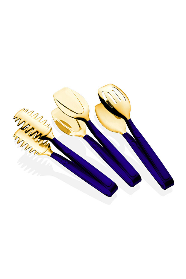 Gold Laci Steel 3-Piece Tongs Set