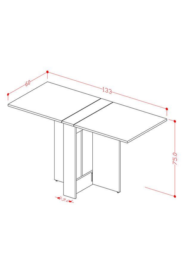 %100 MDFLAM Katlanır Mutfak Yemek Çalışma Masası KM-32 - 4