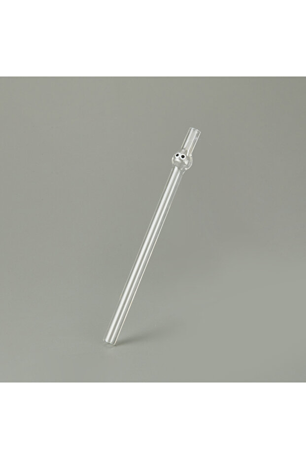 Kalın Figürlü 4'lü Cam Pipet - Şeffaf - 3