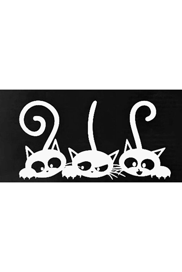 Three Cat White Sticker