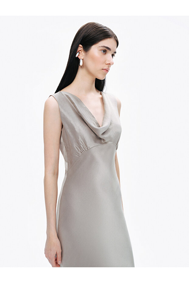 Degaje Yaka Maxi Elbise - 3