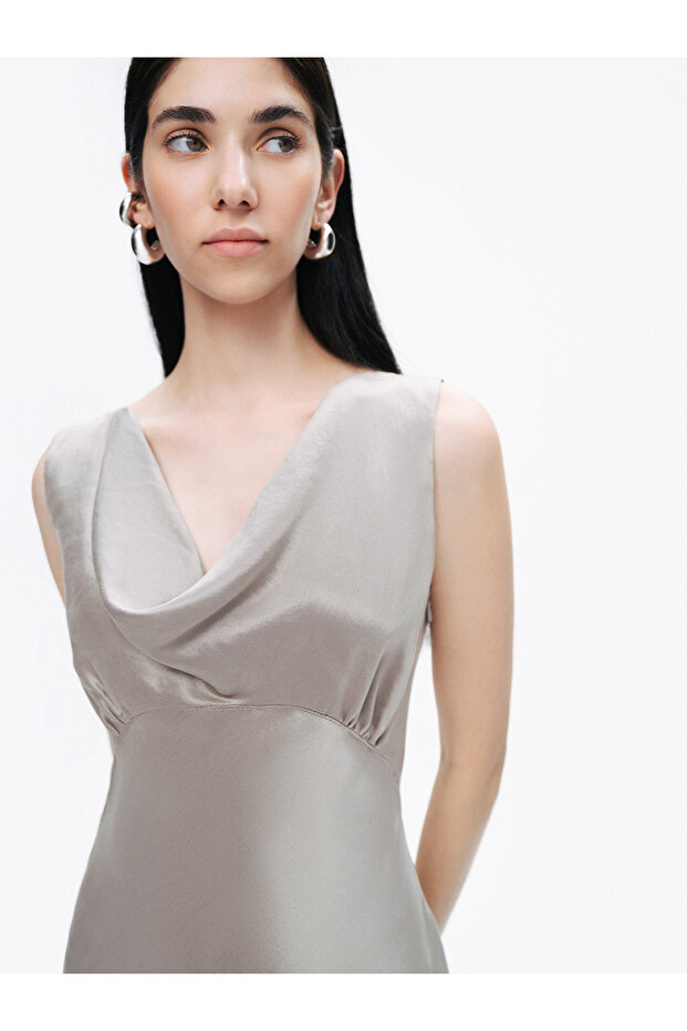 Degaje Yaka Maxi Elbise - 4