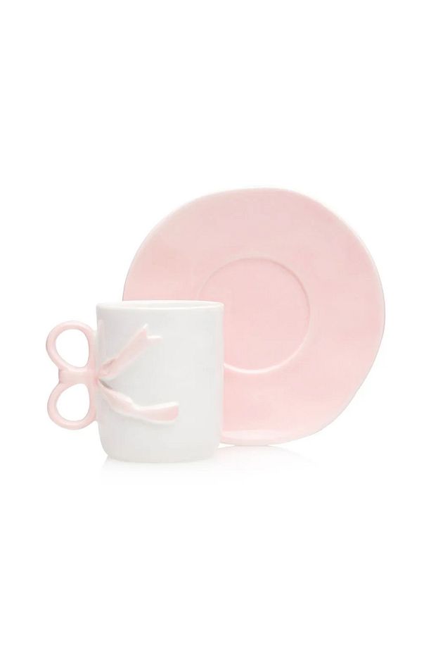 LCW HOME Pembe Fiyonk Desenli 2 Kişilik Porselen Kahve Fincan Takımı 90 Ml - 4