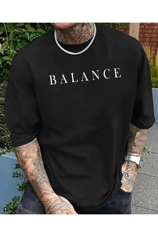 Genel Markalar Unisex Balance Baskili Bi?si?klet Yaka T-shi?rt