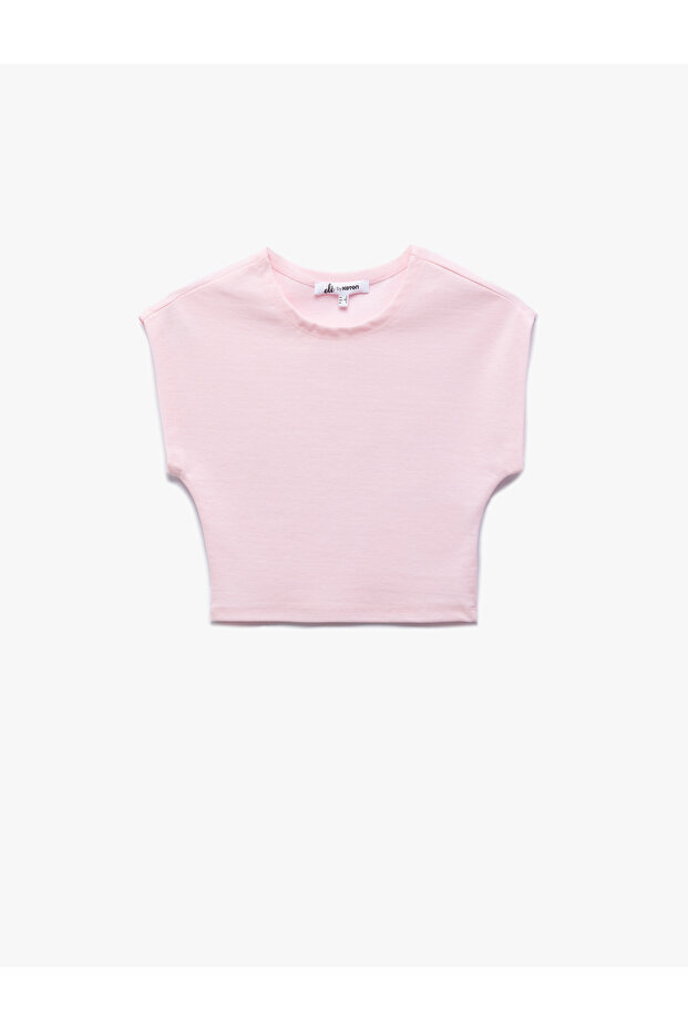 Crew Neck Sleeveless Modal Blended Slim Fit Crop Women's T-Shirt