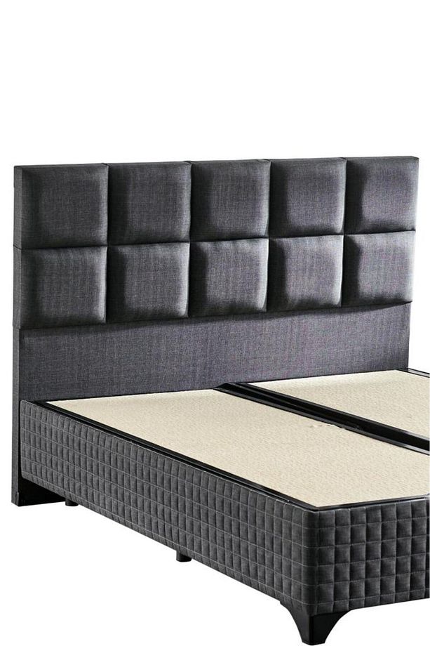 Star Başlık 120 cm Tek Kişilik Antrasit Keten Kumaşlı Modern Lüks Yatak Başlığı / Baza Başlığı - 1