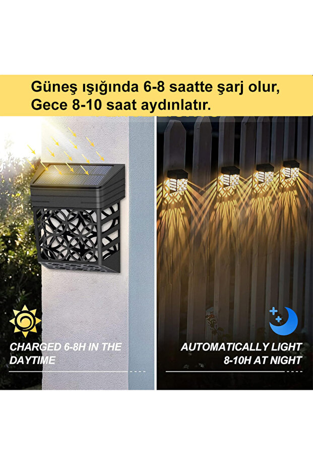 Güneş Enerjili Duvar Ve Çit Led Aydınlatma (4 ADET) / Gt-sl22 - 6