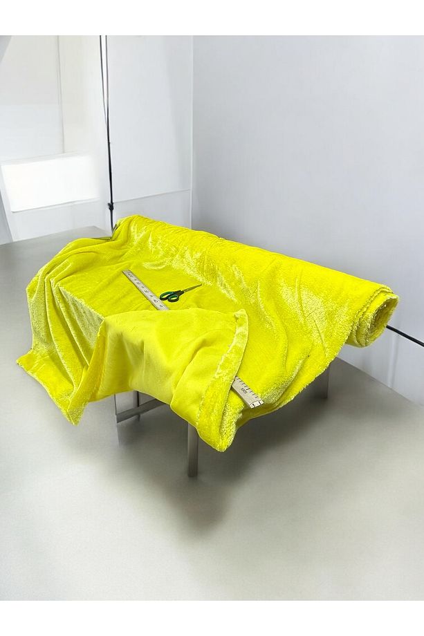 Zp-lutur- Tüy Dökmez 500 gr Ithal Sarı Peluş Kumaş 100x150 Cm Ev Tekstil, Tekstil - 2