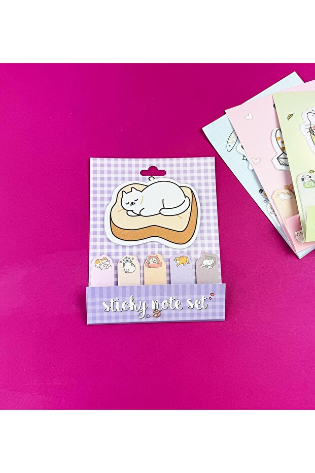 Sevimli Kedi Tasarımlı Post-it - 2