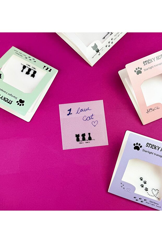 Kedi Tasarımlı Şeffaf Post-it - 7