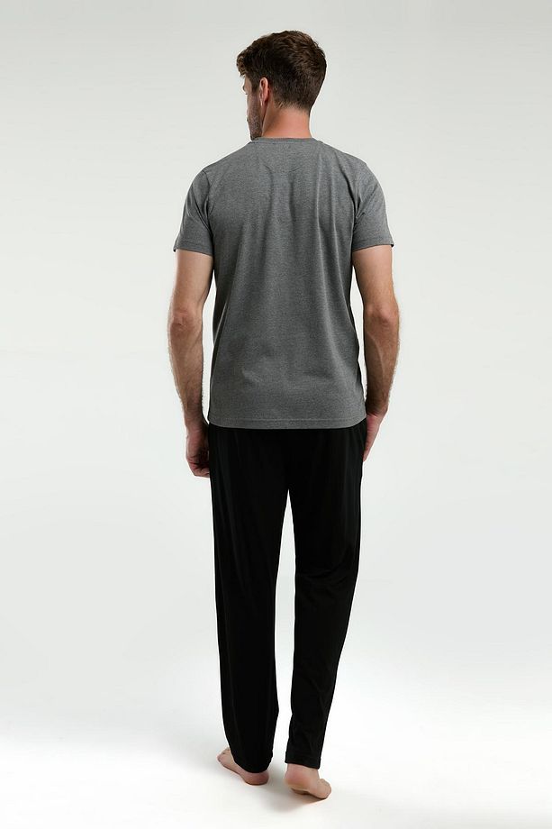 Erkek 3'lü Takım, T-shirt Şort ve Pijama Set - 8