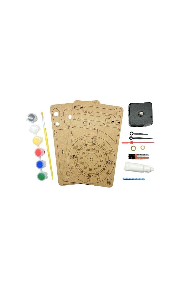 RoboMakerLab - Robot Saat Eğitici Kendin Yap Hareketli Demonte Ahşap MDF STEM Bilim Seti - 3