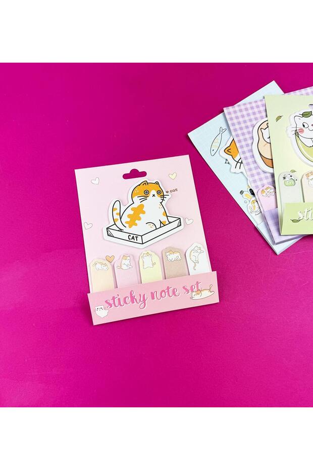 Sevimli Kedi Tasarımlı Post-it - 6