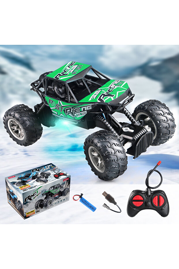 Bd012-Lv 4-Way Remote Control Car with Light Anti-Slip Rubber Tire Outdoor Off-Road Climbing Kidsren