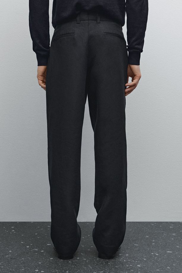 Hafif %100 keten pantolon - 4