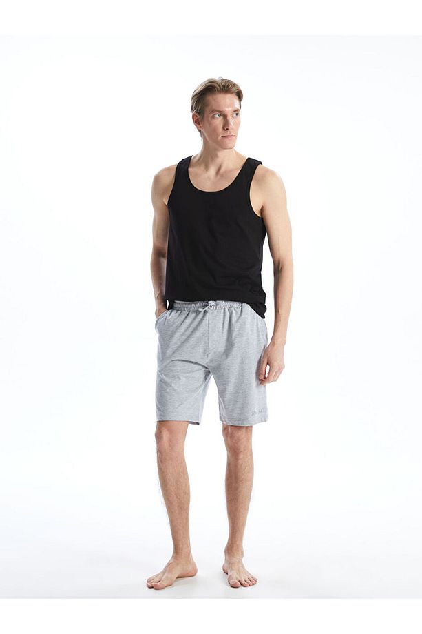 LCW Slim Fit Erkek Pijama Alt Şort - 1