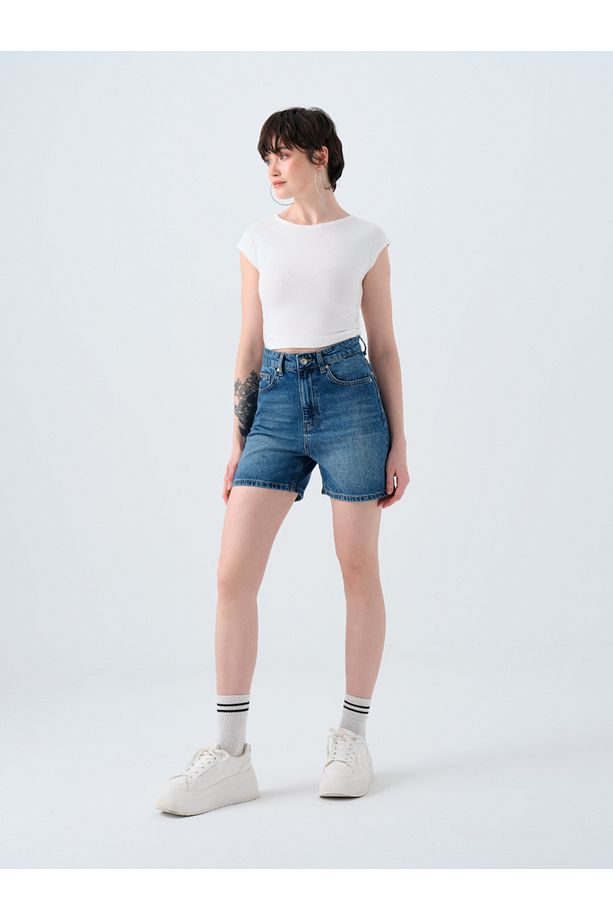 Regular Fit Kadın jean Şort - 1