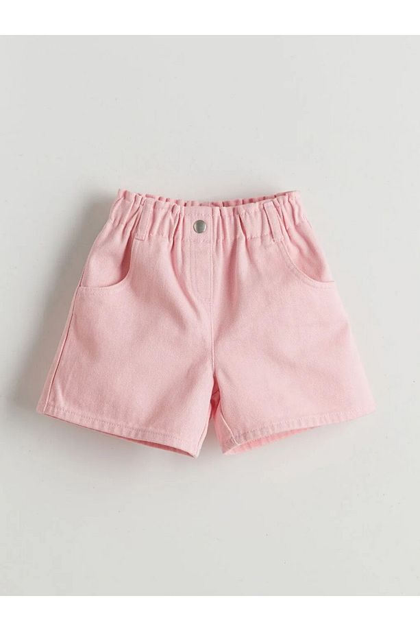 LCW Kids Pembe Beli Lastikli Basic Kız Çocuk Şort - 1