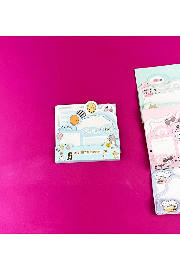 3'lü Sevimli Kedi Tasarımlı Post-it - 2