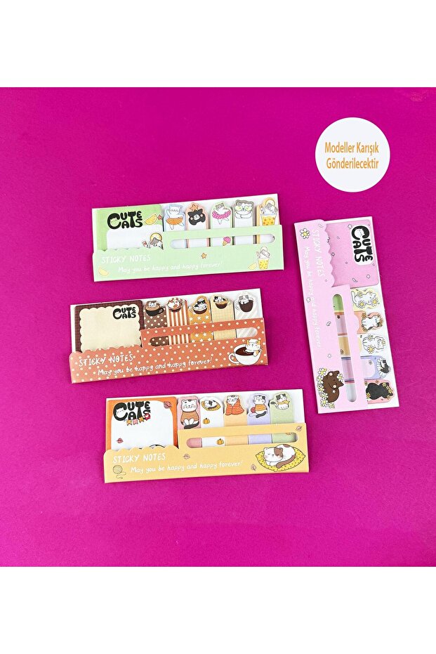 Kedi Tasarımlı Post-it - 1