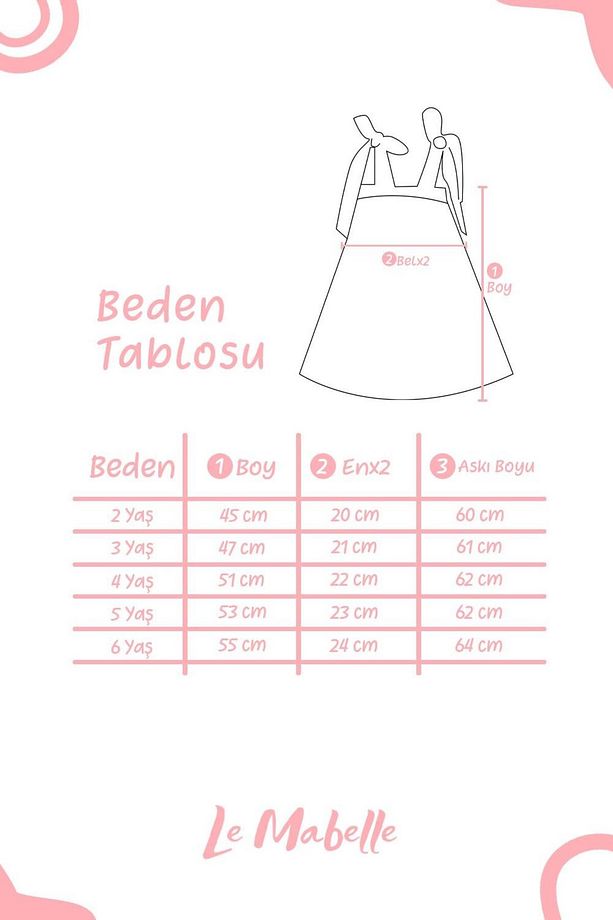 Çok Renkli  Omuzdan Bağlamalı Kelebek Aplikeli Kız Çocuk Elbise - Nikki - 9