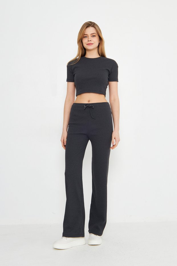 Smoked Camisole Double Set, Crop Top and Trousers