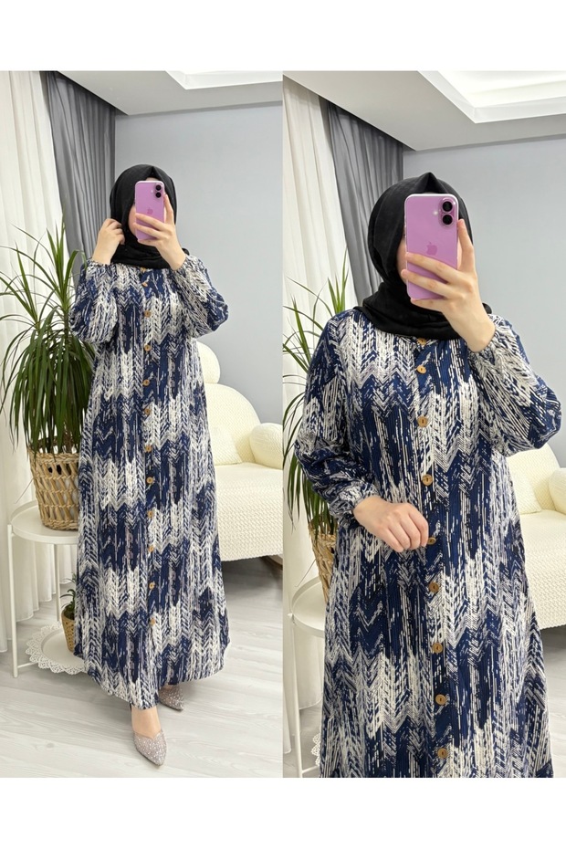 فستان نسائي من الفسكوز بأزرار