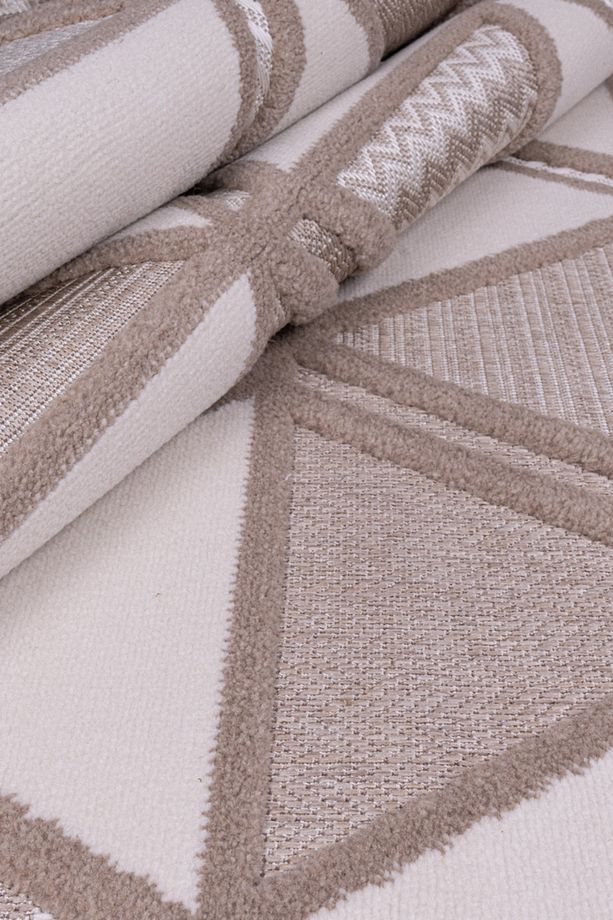 Qavalli Sisal Krem Yumuşak Doku Salon Oturma Odası Mutfak Çocuk Odası Halısı - 4