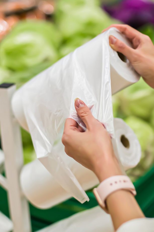 200 Adet Orta Boy Rulomat Market Poşeti Şeffaf Rulo Manav Poşeti Ekmek Poşeti - 5
